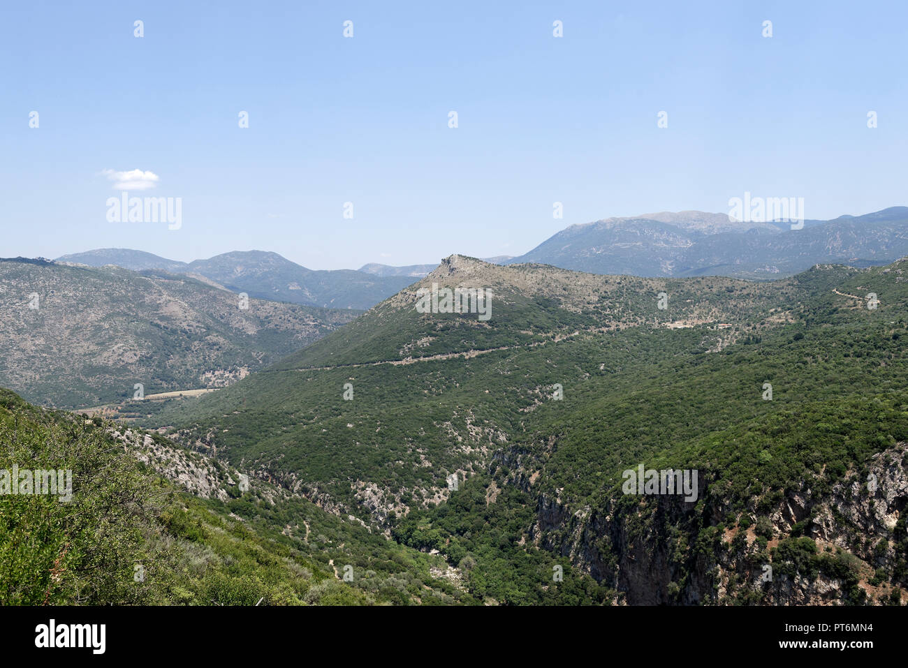 Malerische Landschaft und zerklüftete Landschaft in Arcadia, Peloponnes, Griechenland. Stockfoto