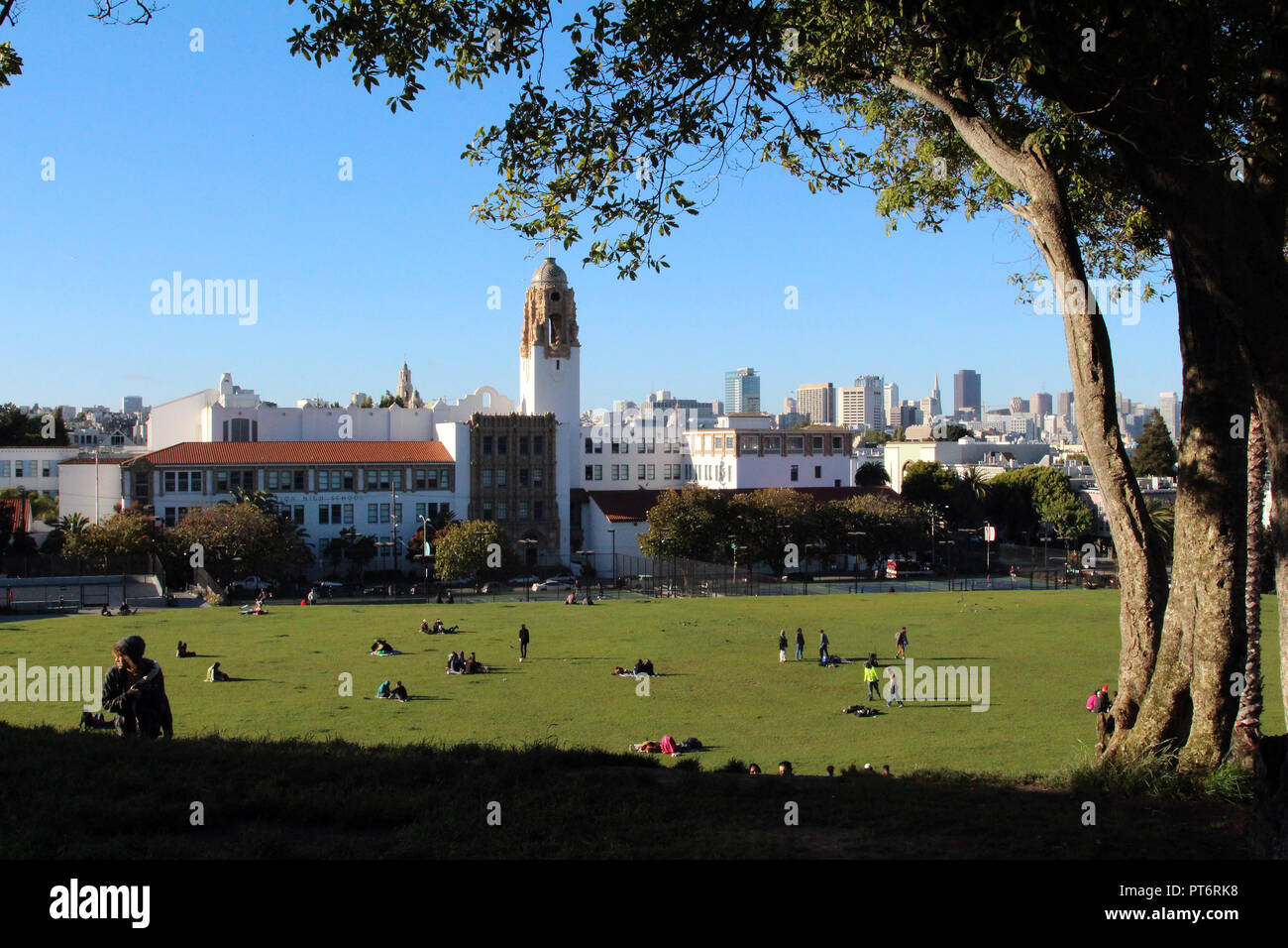 Mission Dolores Park am späten Nachmittag, San Francisco Stockfoto