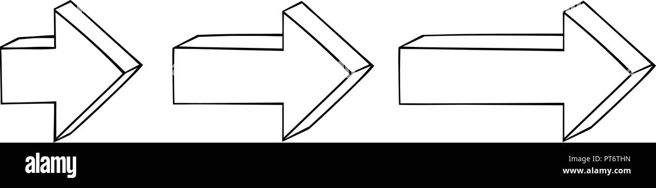 Nächste Pfeile. Einfache flache Kontur Symbole Stock Vektor