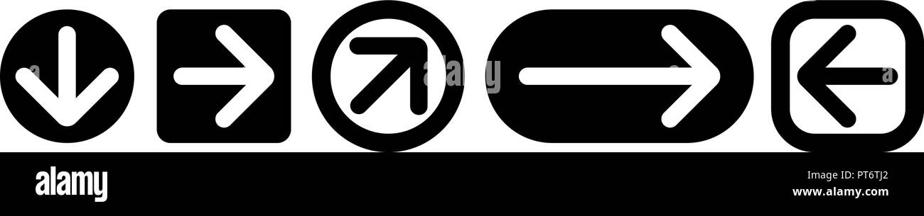 Der schwarze Pfeil Symbole. Web flachbild Zeichen Stock Vektor