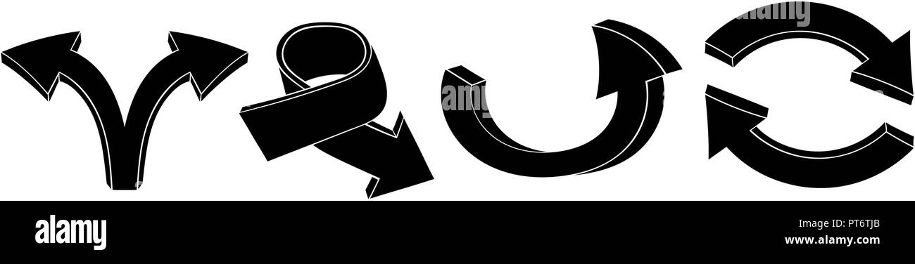 Flache schwarze Pfeile. Hand gezeichnet Doodles Stock Vektor