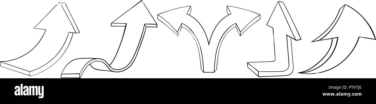Umrisse Pfeile. Satz von Symbolen Stock Vektor