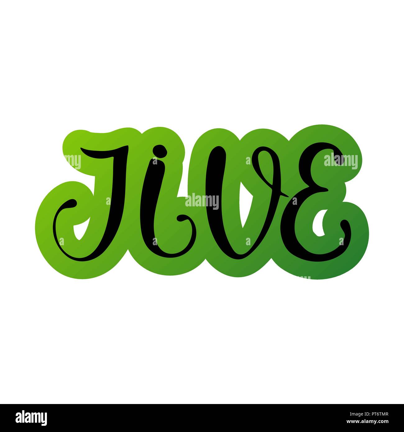 Jive. African American Dance. Vector Illustration Kalligraphie design Stock Vektor