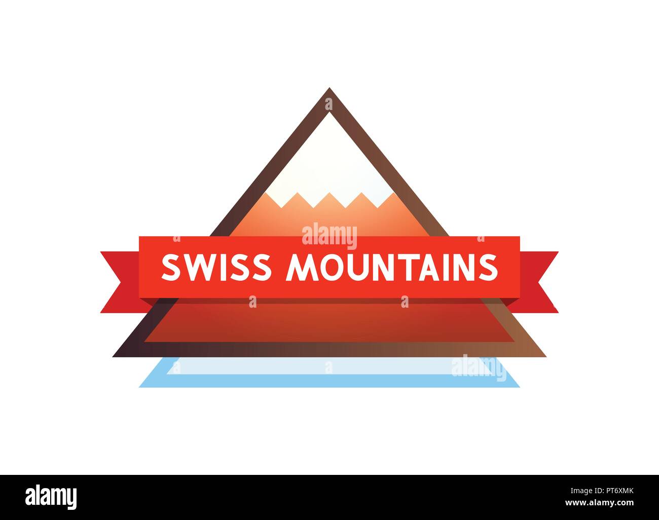 Logo mit Bergen in der Schweiz Stock Vektor