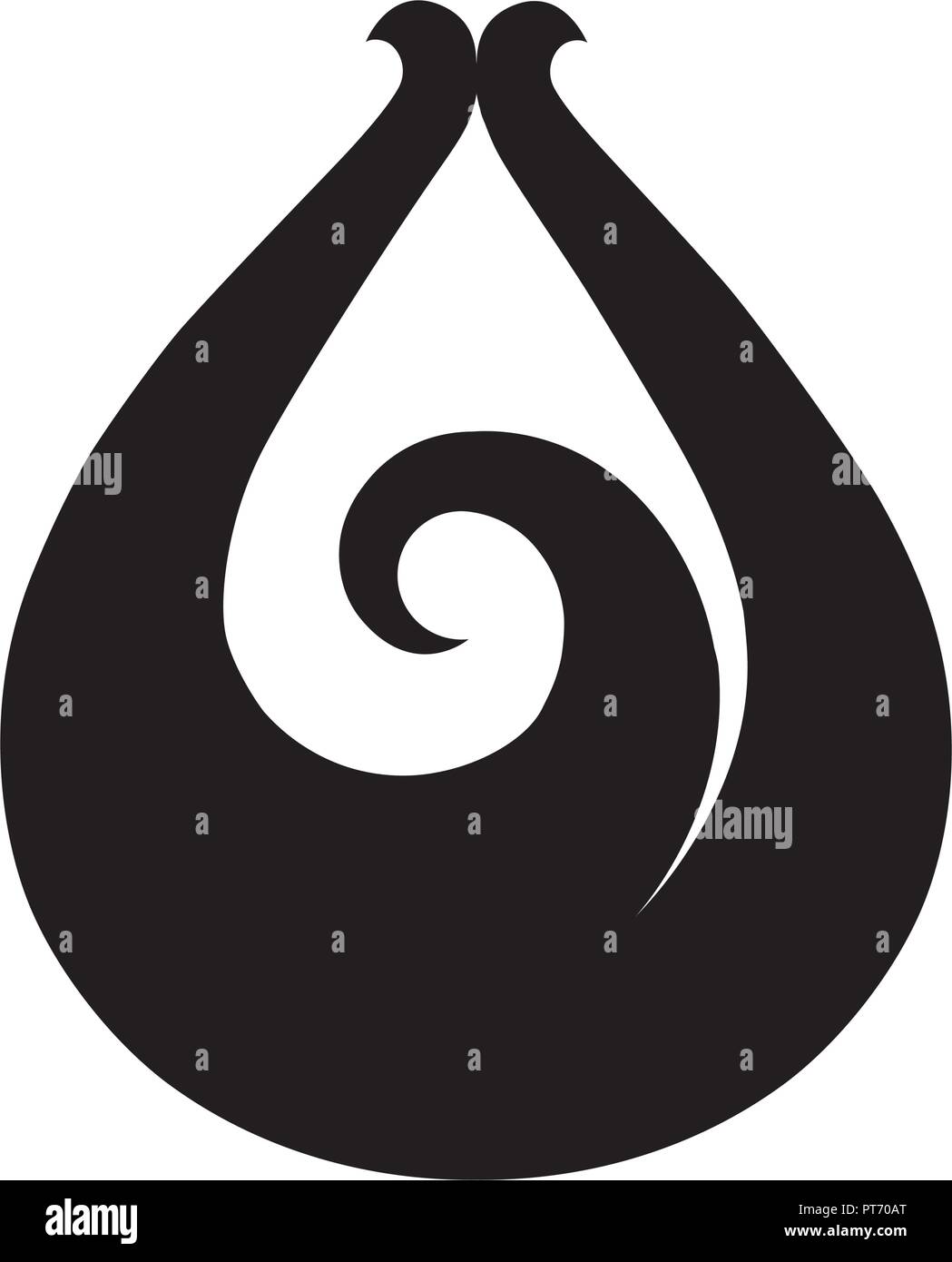 Matau. Maori Symbol, Angelhaken, Wohlstand, Überfluss, Fruchtbarkeit und Kraft Stock Vektor