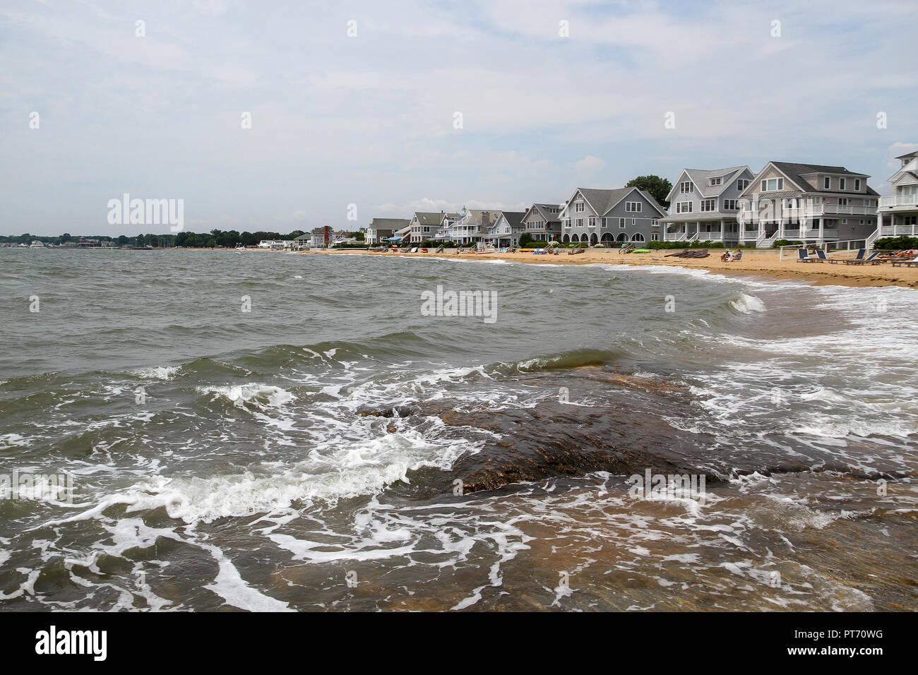 Beachfront Häuser in Madison, Connecticut, USA Stockfoto