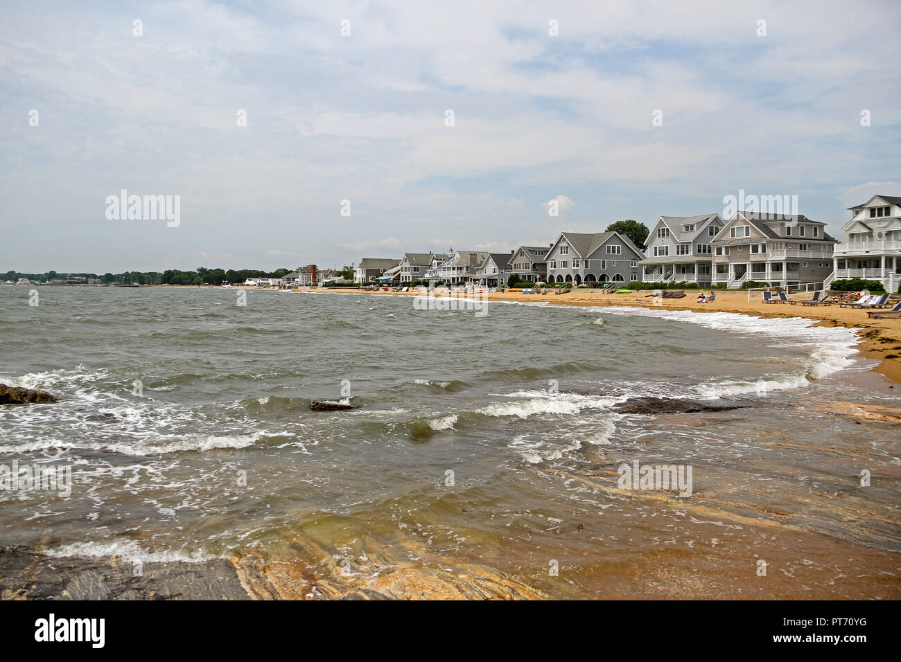 Beachfront Häuser in Madison, Connecticut, USA Stockfoto
