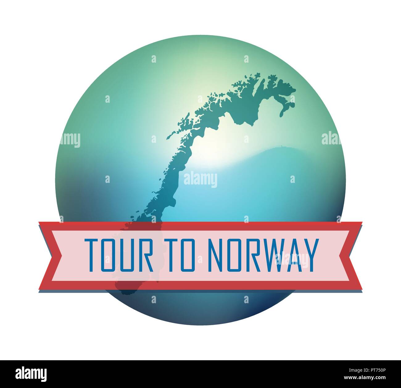 Tour nach Norwegen Stock Vektor