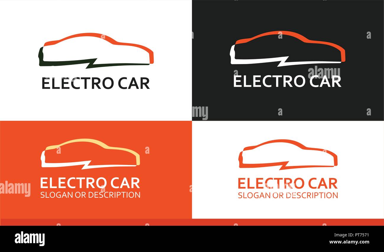 Bunte Logo der Elektro Auto Stock Vektor