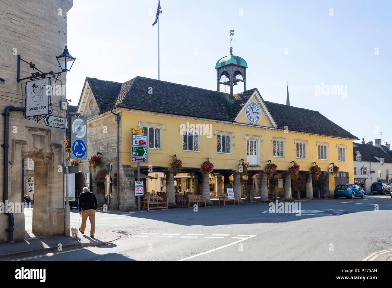 17. Jahrhundert Market House, Marktplatz, Tetbury, Cotswold District, Gloucestershire, England, Vereinigtes Königreich Stockfoto