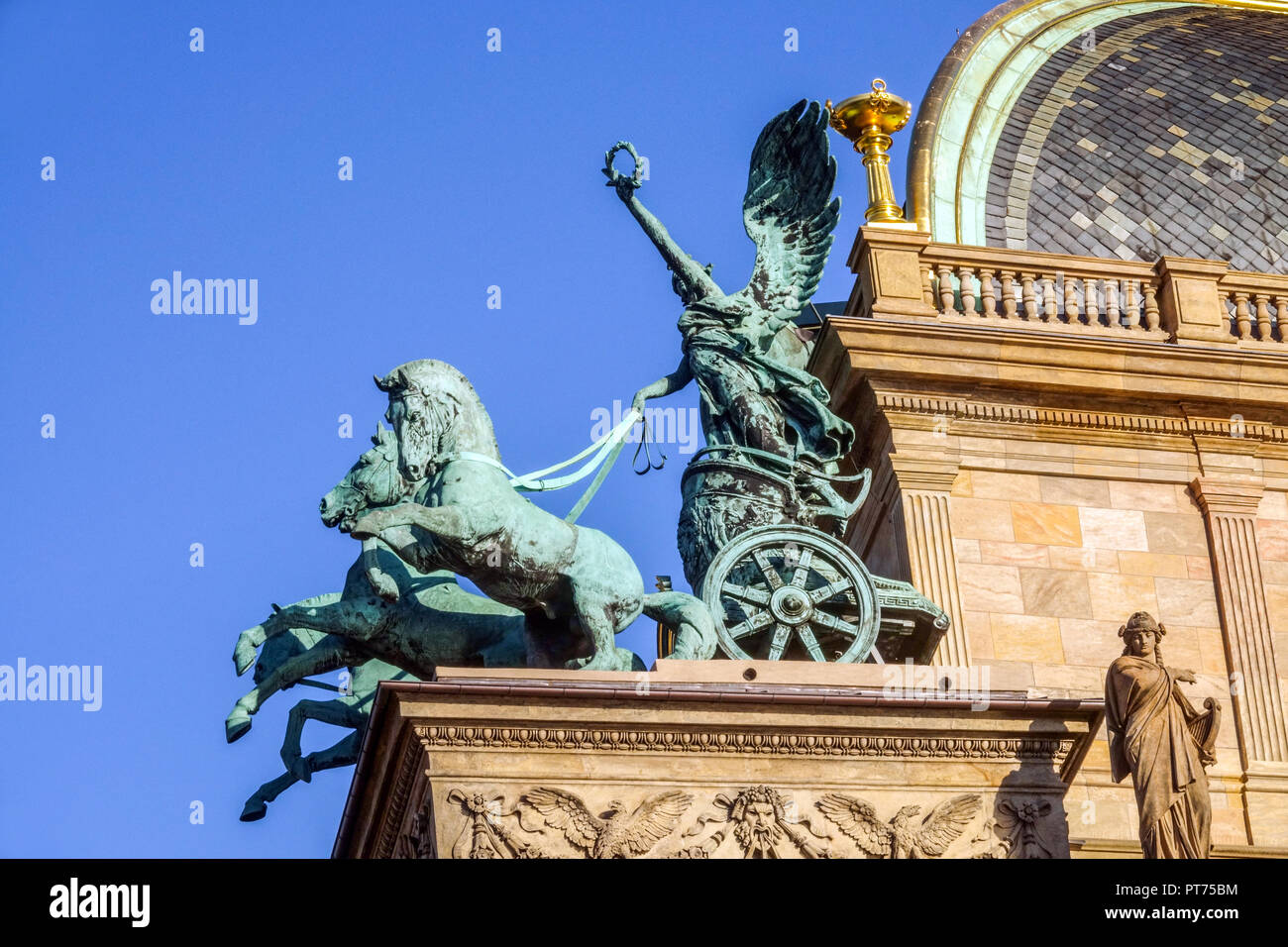 Triga am Nationaltheater Prag, Tschechische Republik Stockfoto