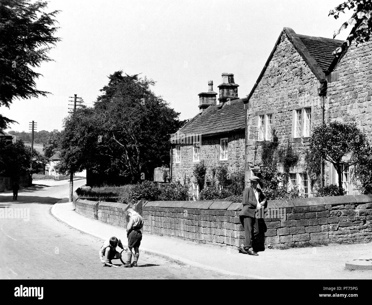 Pest Cottages, Eyam Anfang der 1900er Jahre Stockfoto