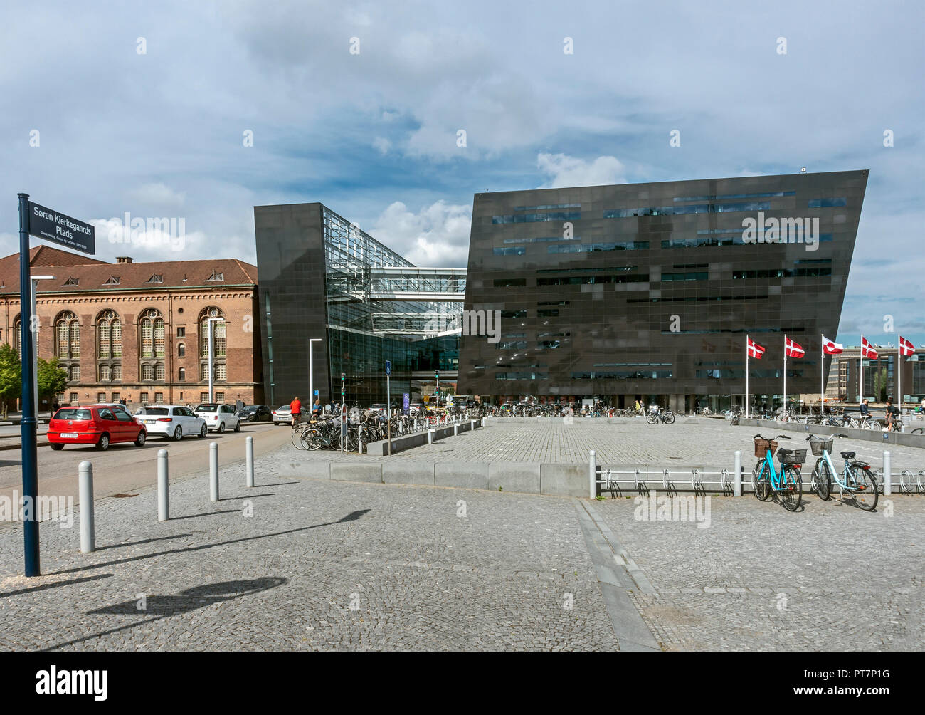 Det Kongelige Bibliotek (der schwarze Diamant) Søren Kierkegaards Plads 1 Hafen von Kopenhagen Dänemark Europa Stockfoto