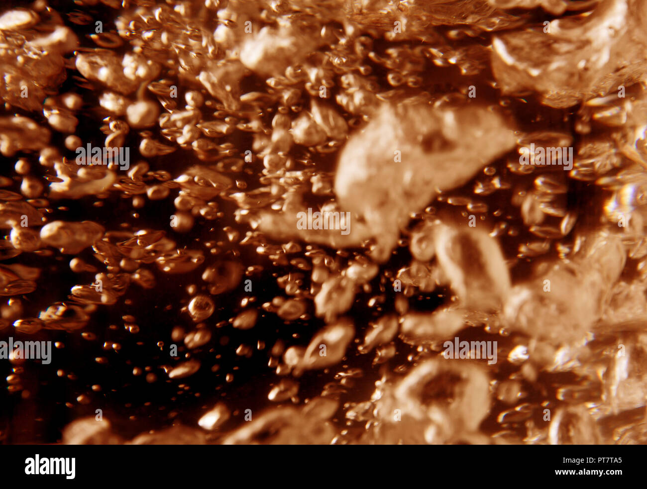 Kochendes Wasser, abstrakte bubble Formen, abstrakten künstlerischen Hintergrund design Stockfoto