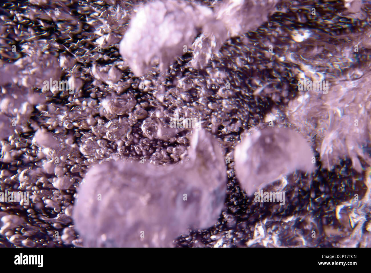 Kochendes Wasser, abstrakte bubble Formen, abstrakten künstlerischen Hintergrund design Stockfoto