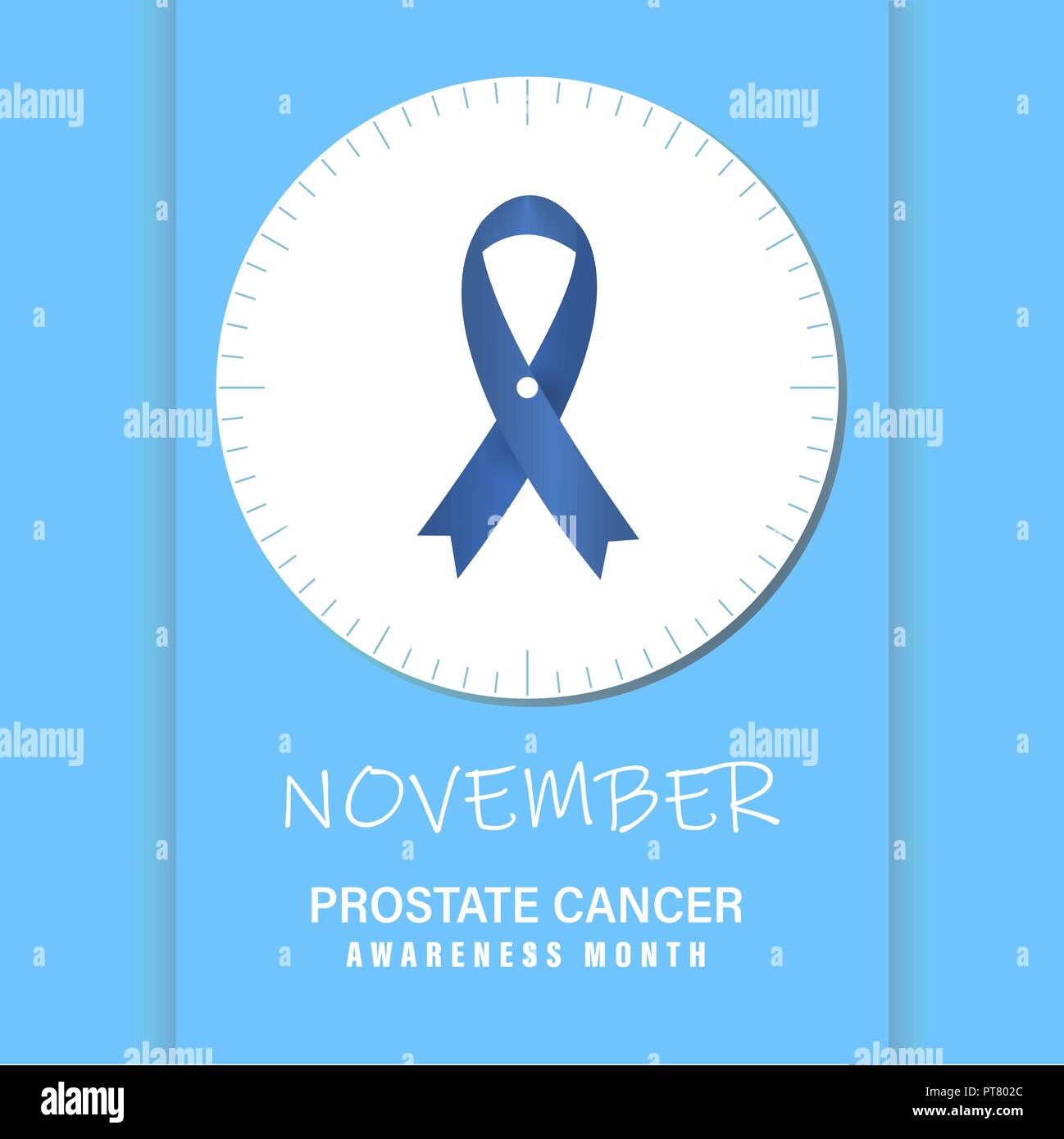 November - Prostatakrebs ßtsein Monat. Die Uhr stellt die Natur der Krankheit. Ignorieren Sie es. Stock Vektor