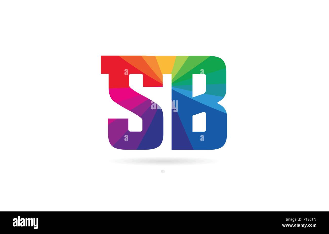 Buchstaben sb s b logo Kombination Design mit Regenbogen Farben geeignet für ein Unternehmen oder ein Geschäft Stock Vektor