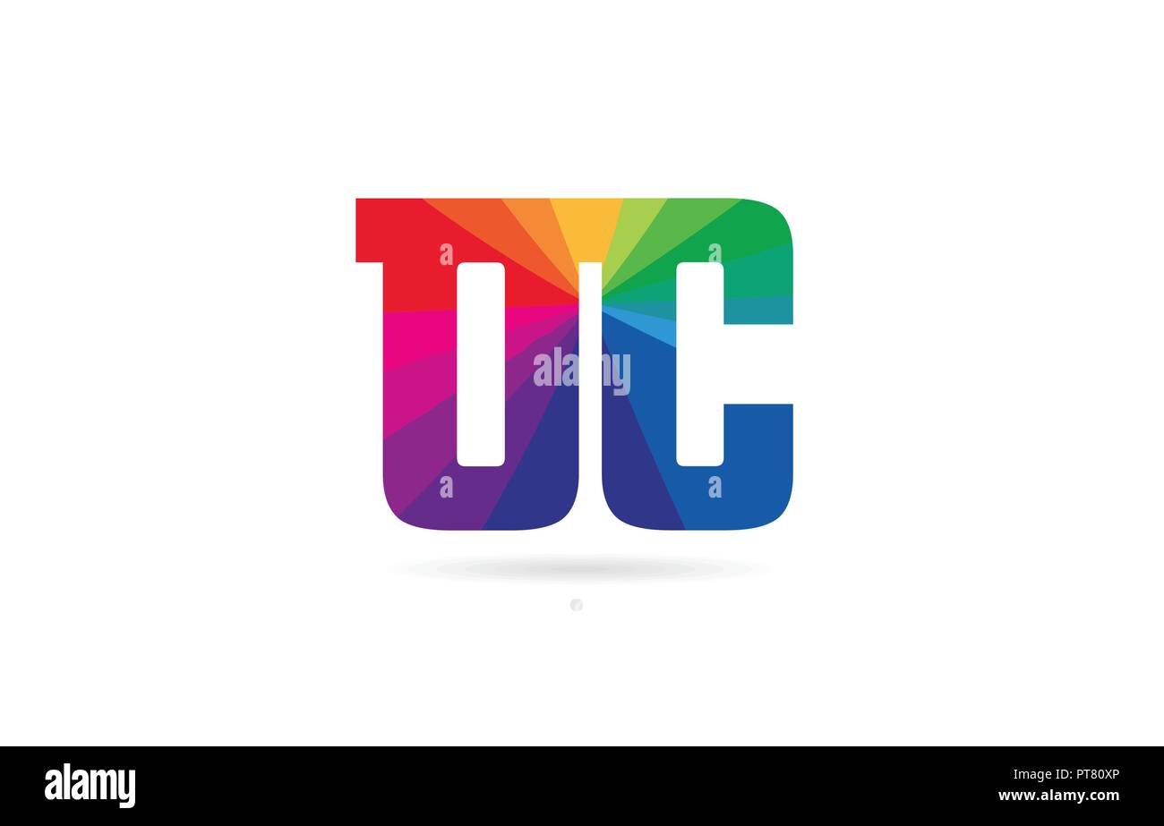 Buchstaben oc o c logo Kombination Design mit Regenbogen Farben geeignet für ein Unternehmen oder ein Geschäft Stock Vektor