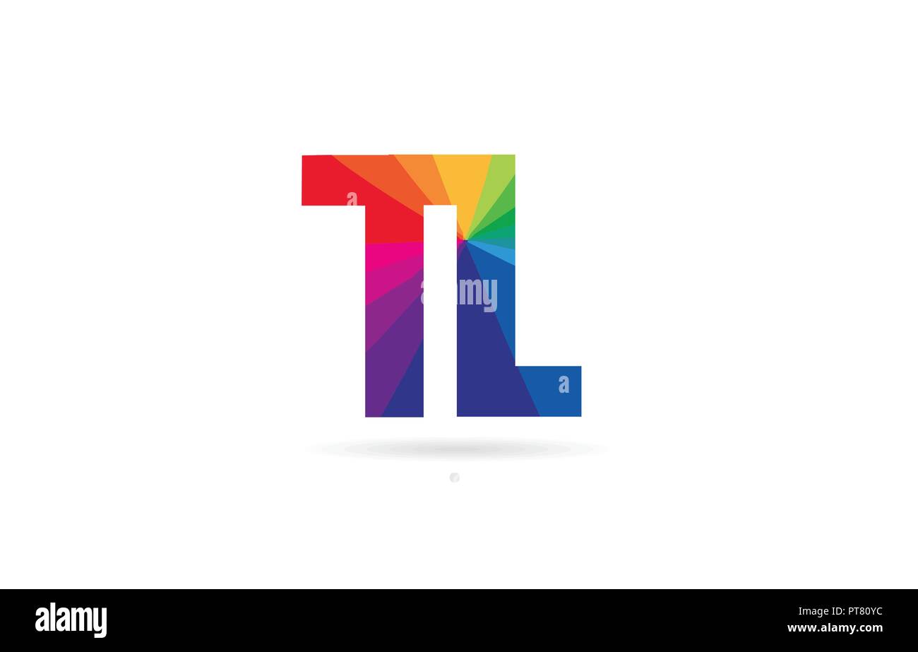 Buchstaben tl t l logo Kombination Design mit Regenbogen Farben geeignet für ein Unternehmen oder ein Geschäft Stock Vektor