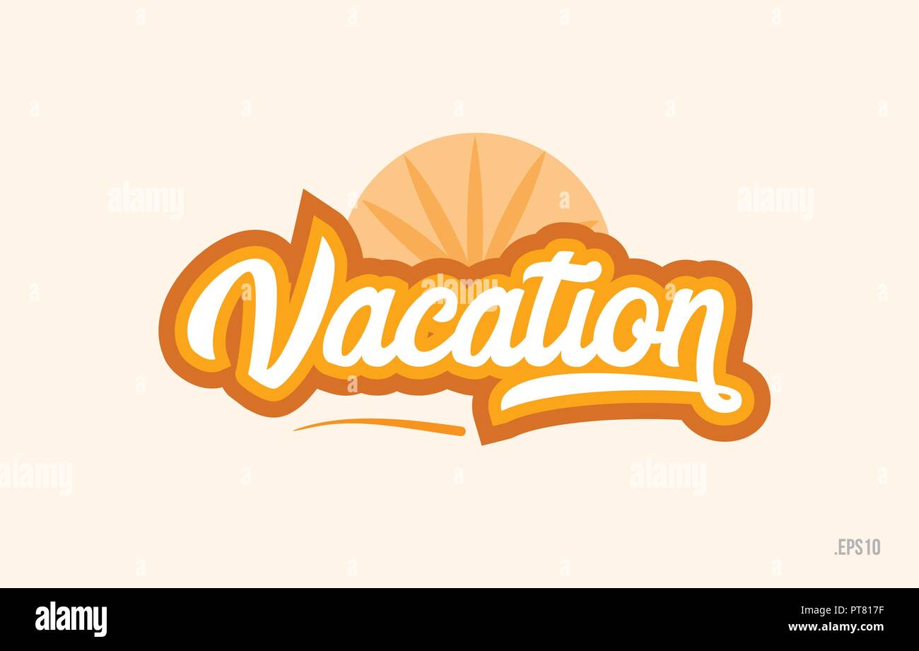 Ferienhäuser Wort mit orange Farbe geeignet für Card Symbol oder Typografie Logo Design Stock Vektor