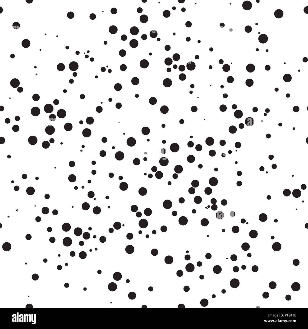 Vektor Zusammenfassung Hintergrund Muster mit Punkten. Nahtloser Hintergrund Textur. schwarze und weiße Punkt asymmetrisches Design Stock Vektor