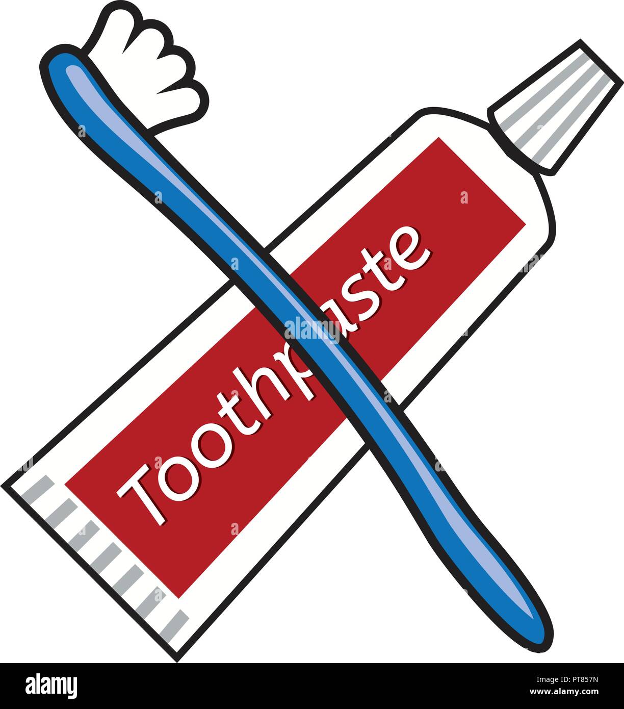 Vektor Zahnbürste und Zahnpasta tube Zeichnung auf weißem Hintergrund.  Zahnpflege hygiene Abbildung. Zahnbürste und Zahnpasta tube Flachbild ico  Stock-Vektorgrafik - Alamy