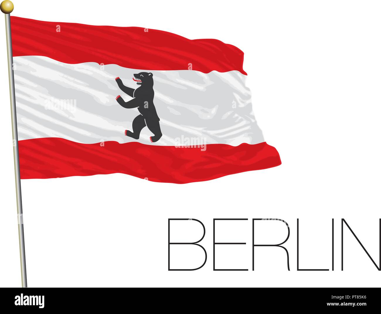 Berlin regionale und Lander Flagge, Deutschland, Vektor, Abbildung Stock Vektor