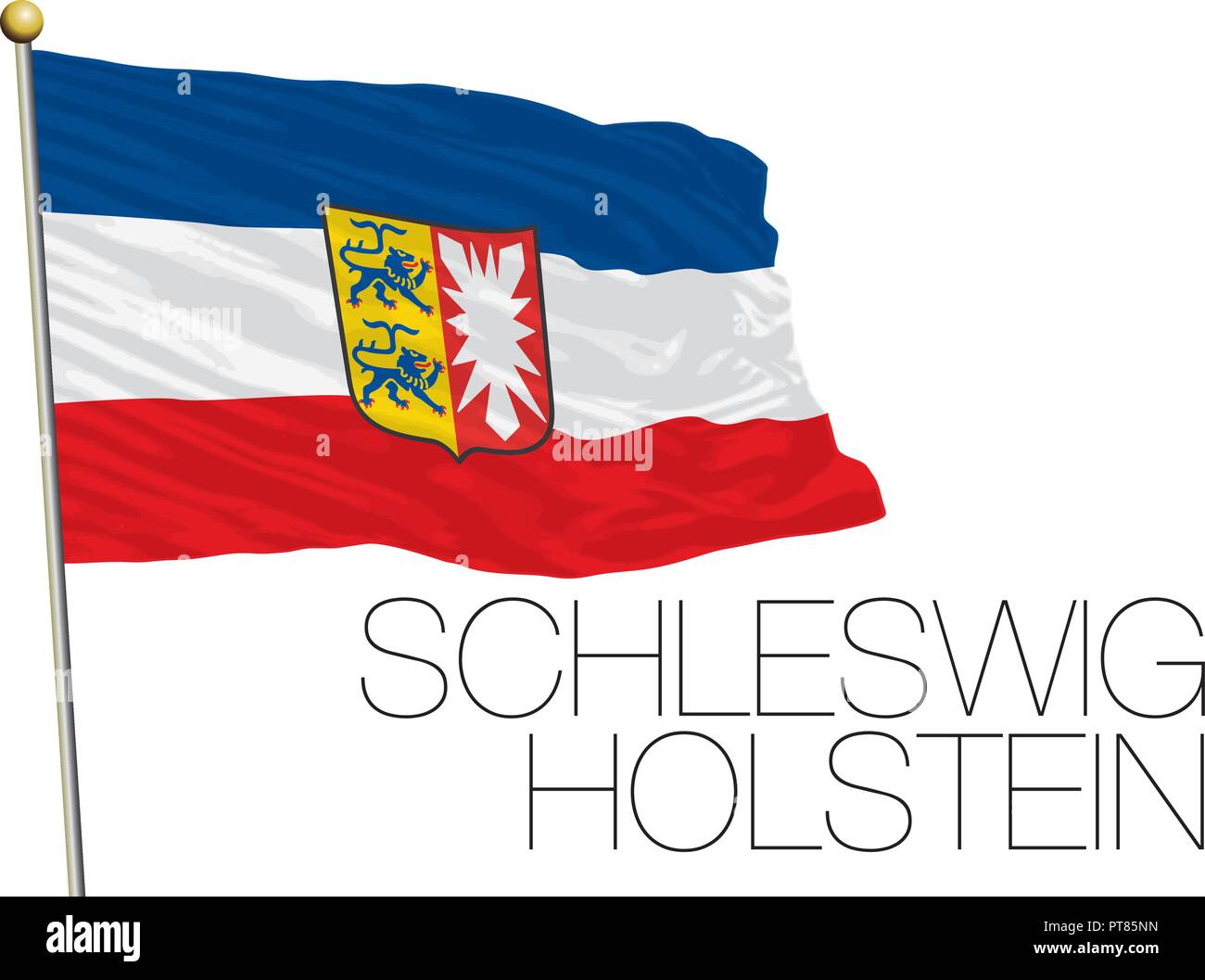 Schleswig Holstein regionale und Lander Flagge, Deutschland, Vektor, Abbildung Stock Vektor