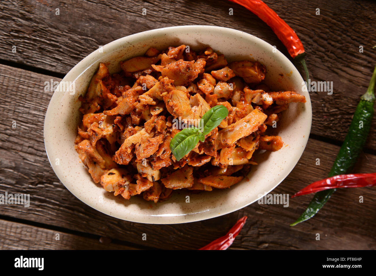 Hähnchen Gyros mit Paprika Gewürze Stockfoto