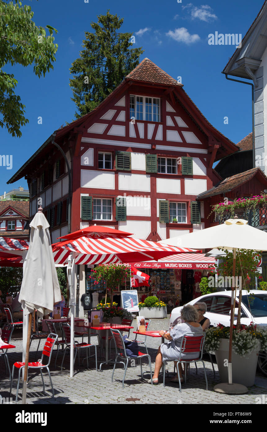 Die alte Schweizer Shop in der Stiftstraße, Luzern, Schweiz Stockfoto