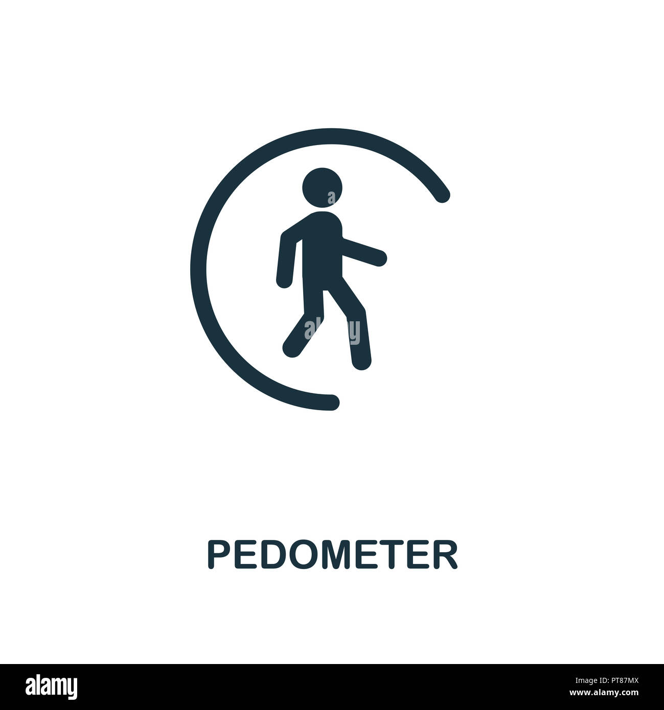 Schrittzähler Symbol. Schwarzweiß-Design von Messung Sammlung. UX und UI. Pixel Perfect Schrittzähler Symbol. Für Webdesign, Anwendungen, Software, drucken Stockfoto