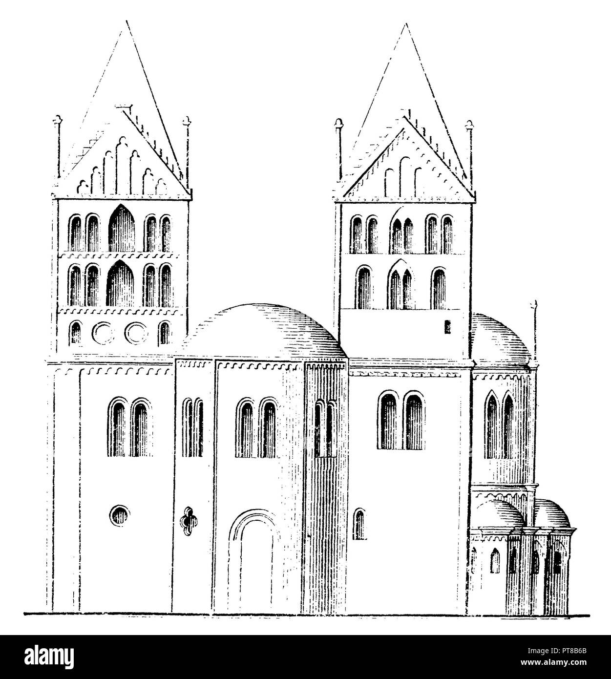 Erhöhung der Marienkirche auf dem Harlungbergerge, 1870 Stockfoto