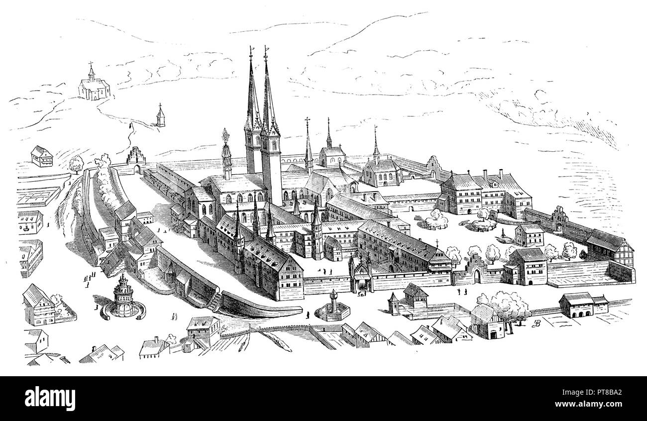 Einsiedeln nach Merian (Baldinger), 1870 Stockfoto