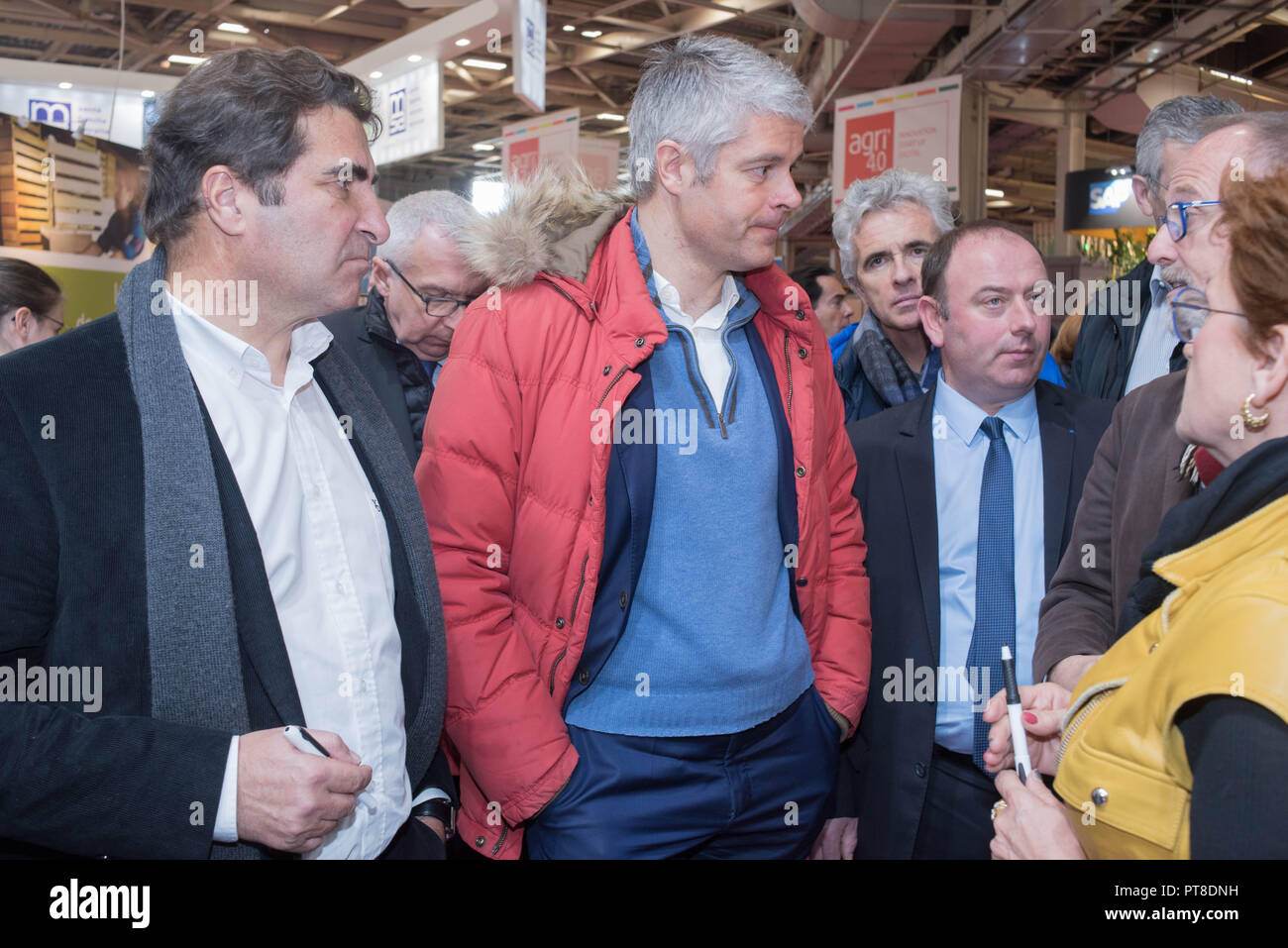 Laurent Wauquiez und Christian Jacob auf der Messe für Landwirtschaft. Stockfoto