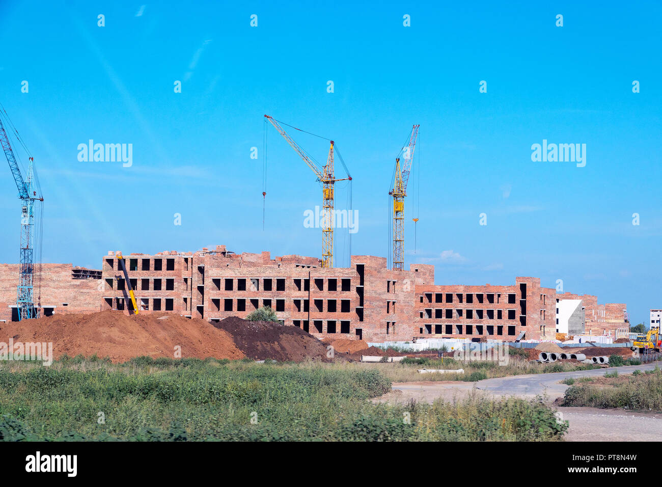 Bau einer neuen Wohnanlage Stockfoto