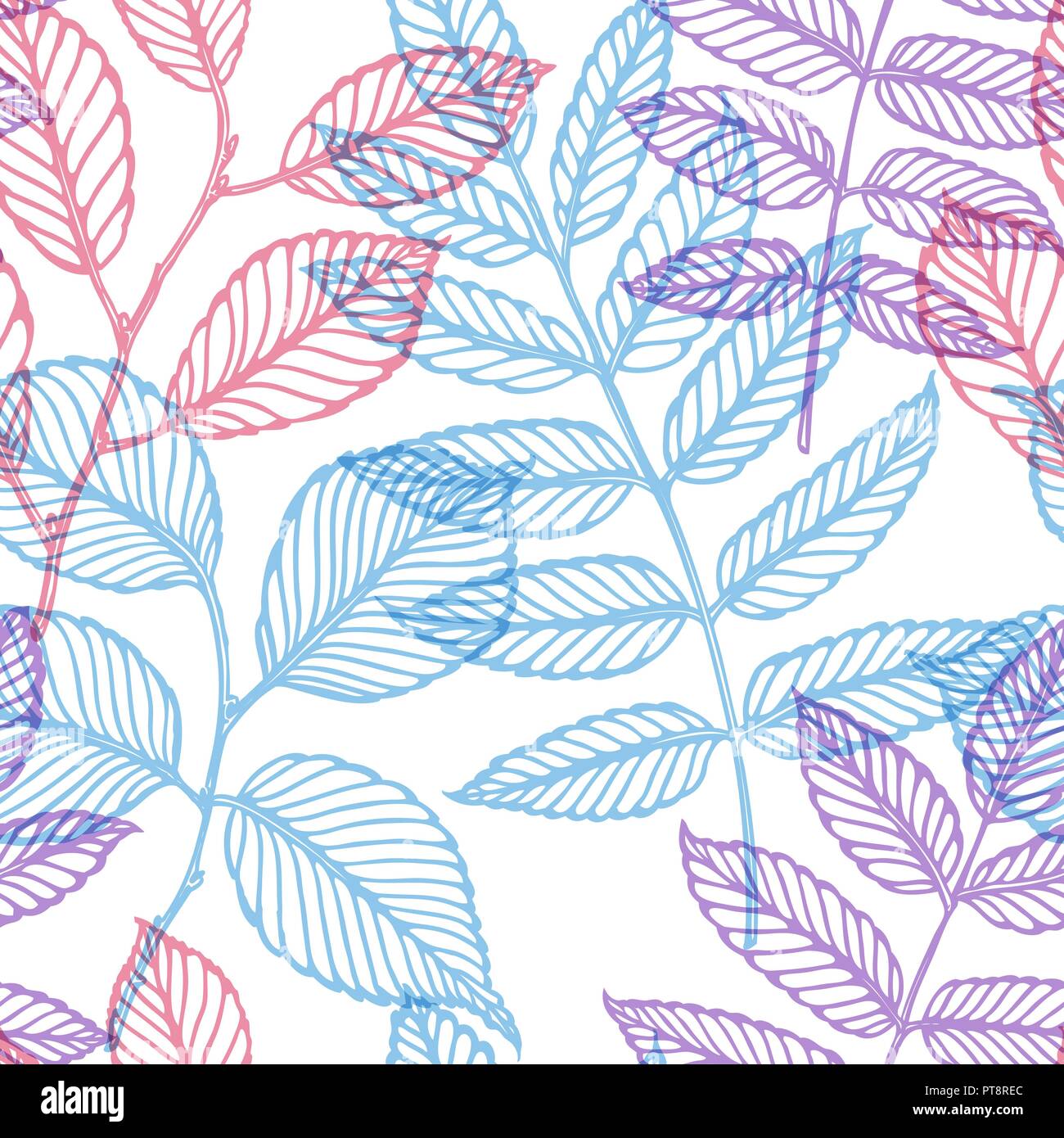 Floralen Muster. Dekorative Blätter. Nahtlose Hintergrund Vector Illustration Stock Vektor