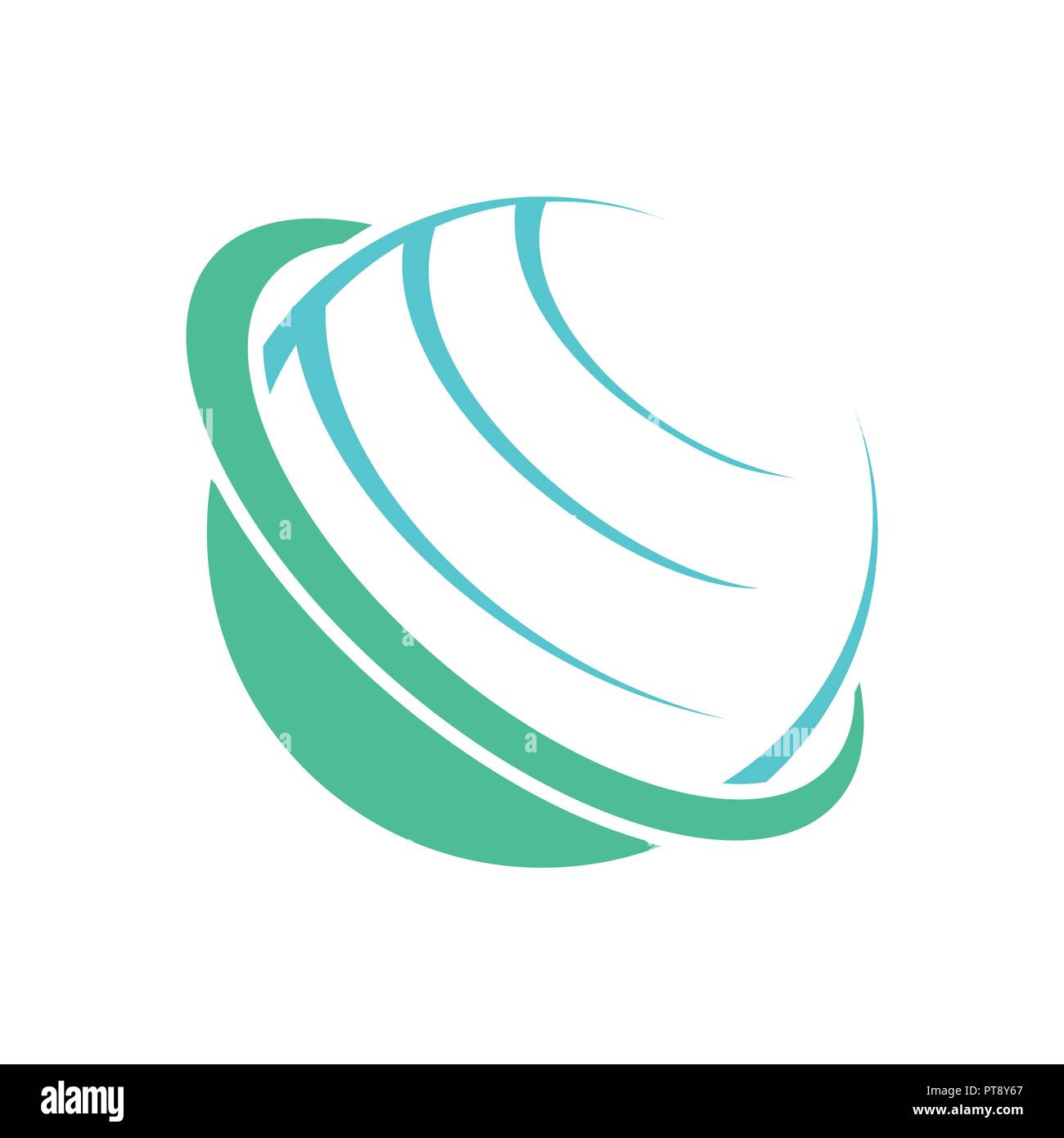 Die globale Kommunikation Sat-grüner Kreis Vektor Symbol Grafik Logo Design Template Stock Vektor