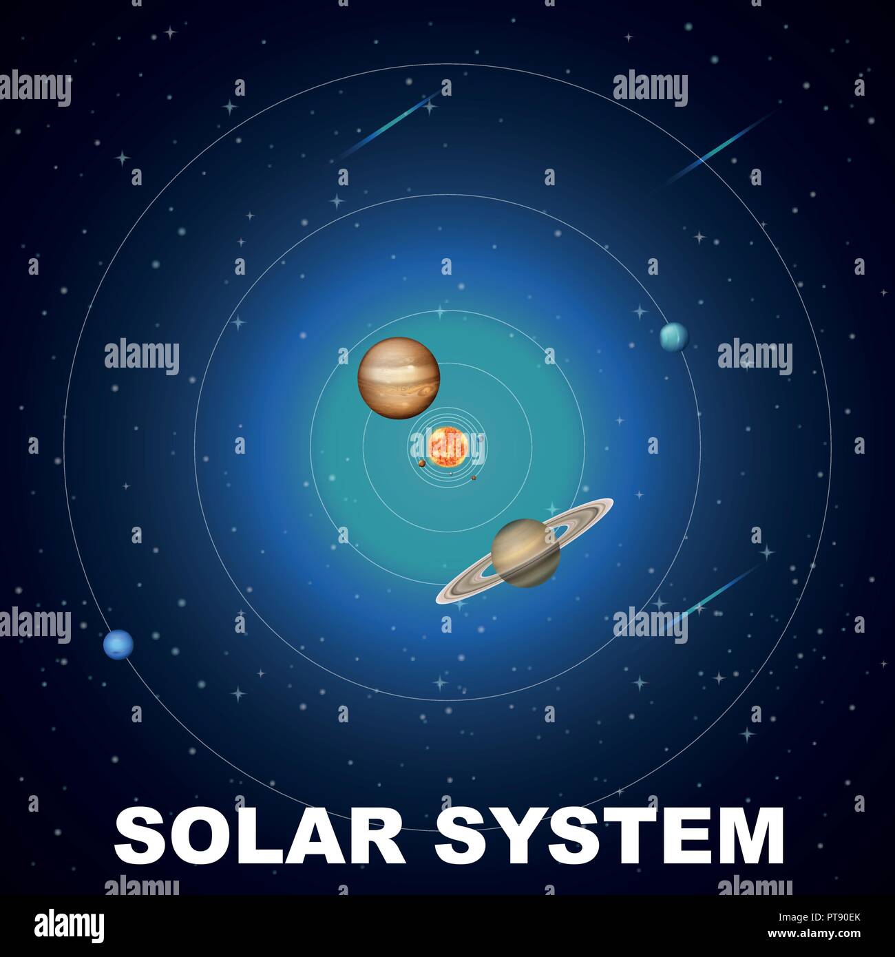 Solar system Konzept Szene Abbildung Stock Vektor