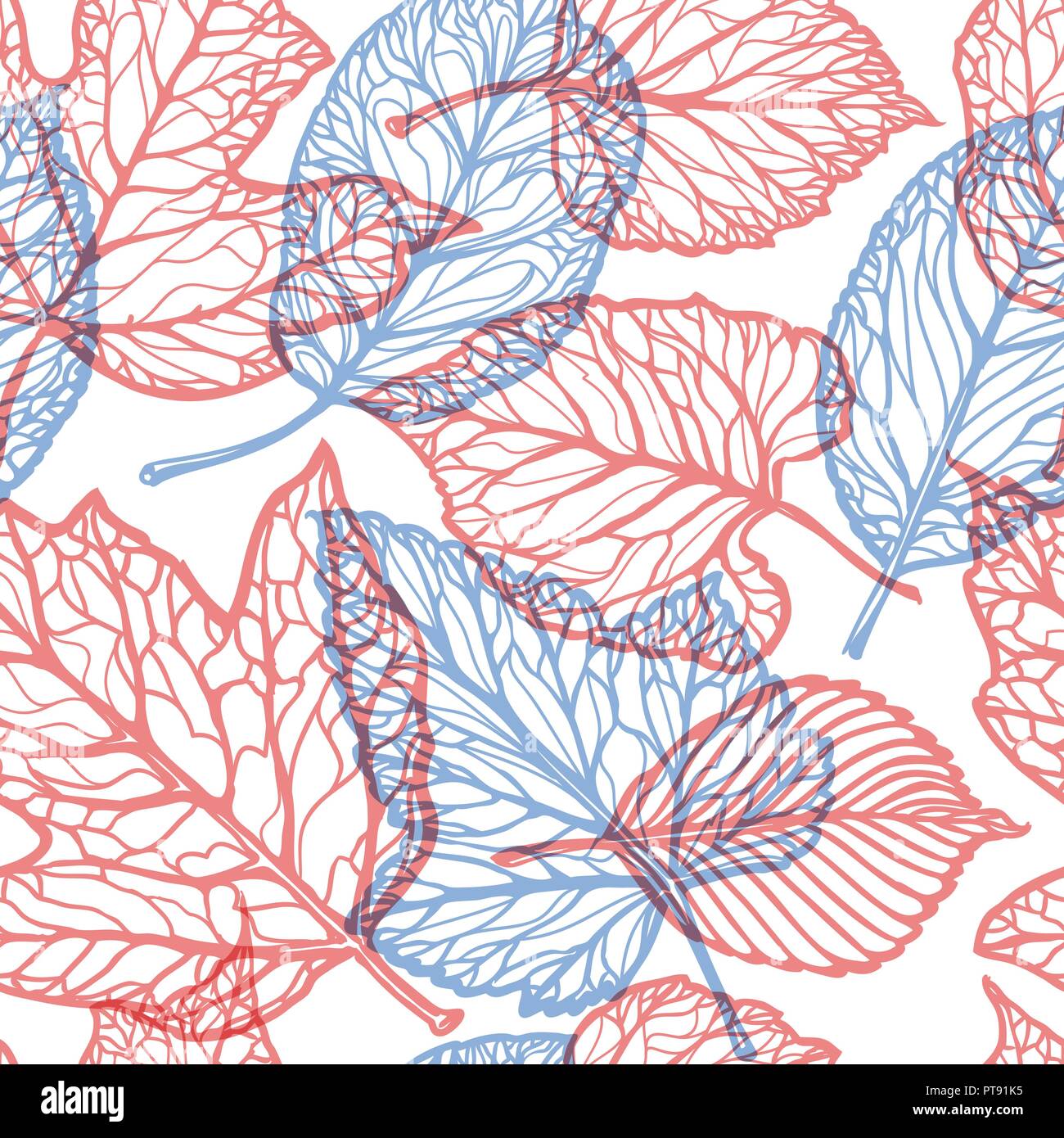 Floralen Muster. Dekorative Blätter, Natur Konzept. Nahtlose Hintergrund Vector Illustration Stock Vektor