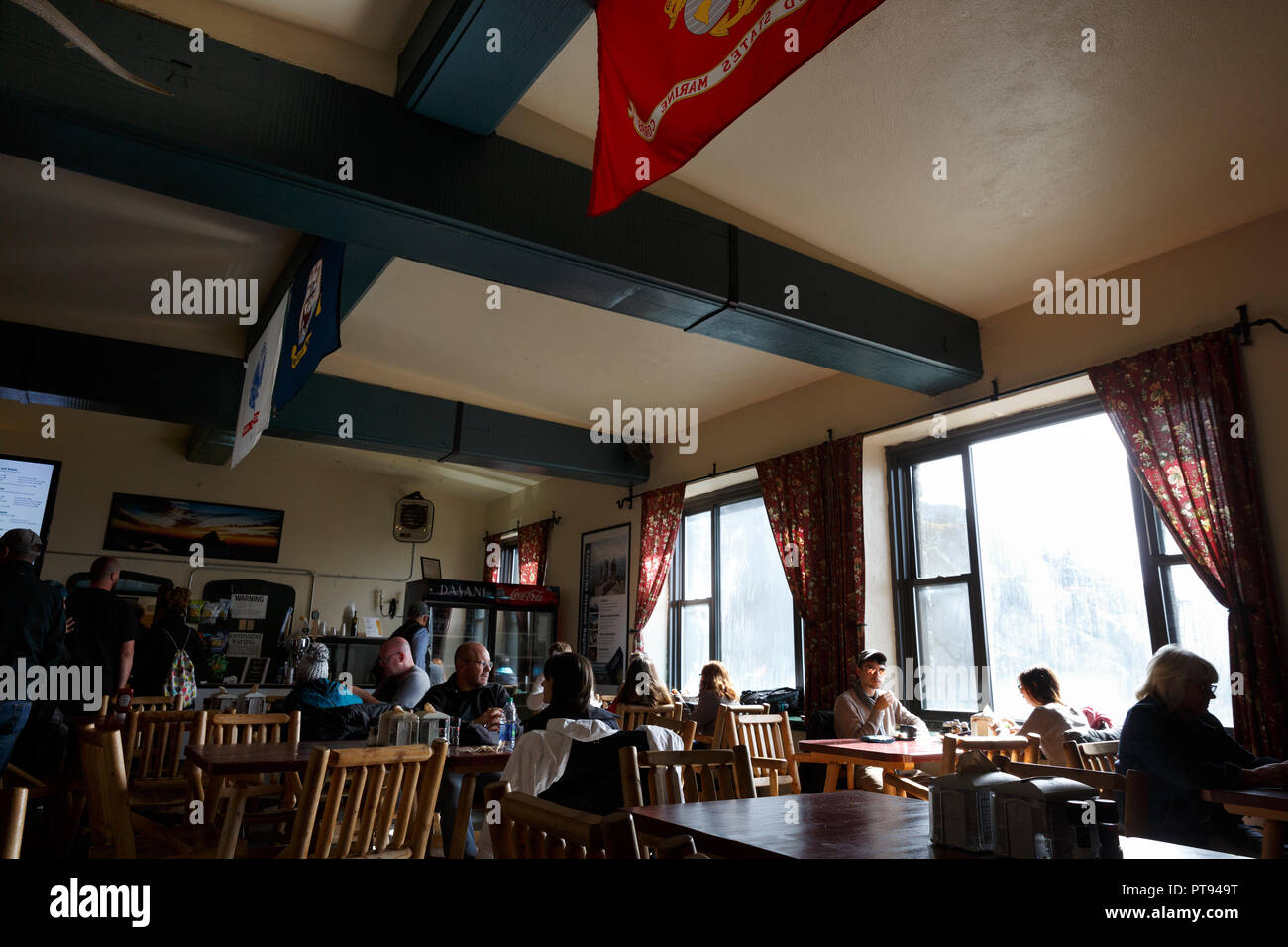 Das Restaurant auf der Spitze des Whiteface Mountain, Adirondacks, New York, USA Stockfoto