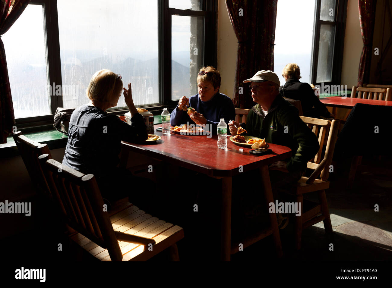 Das Restaurant auf der Spitze des Whiteface Mountain, Adirondacks, New York, USA Stockfoto