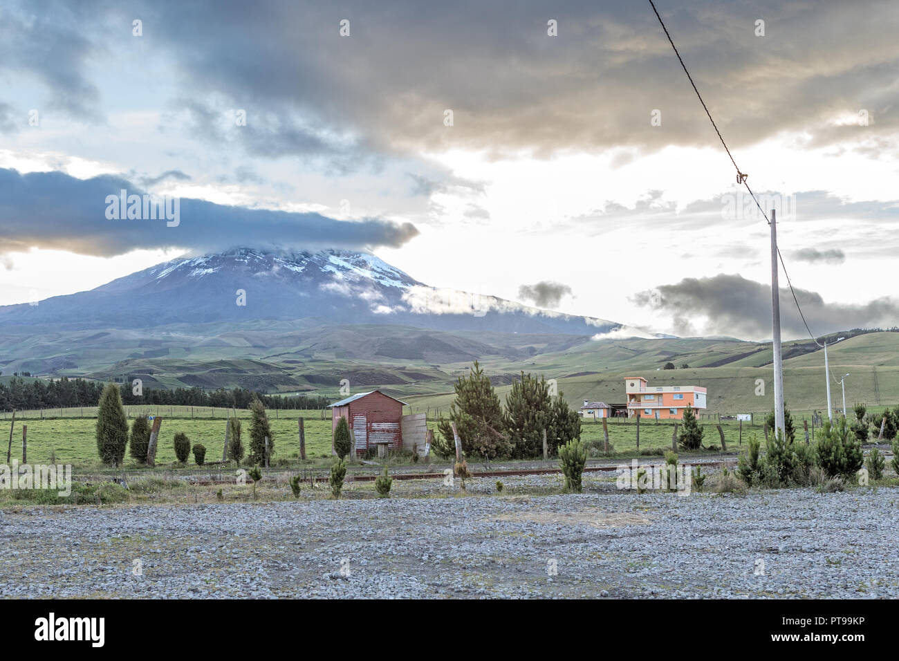 Vulkan Chimborazo, Urbina Bahnhof Ecuador Stockfoto