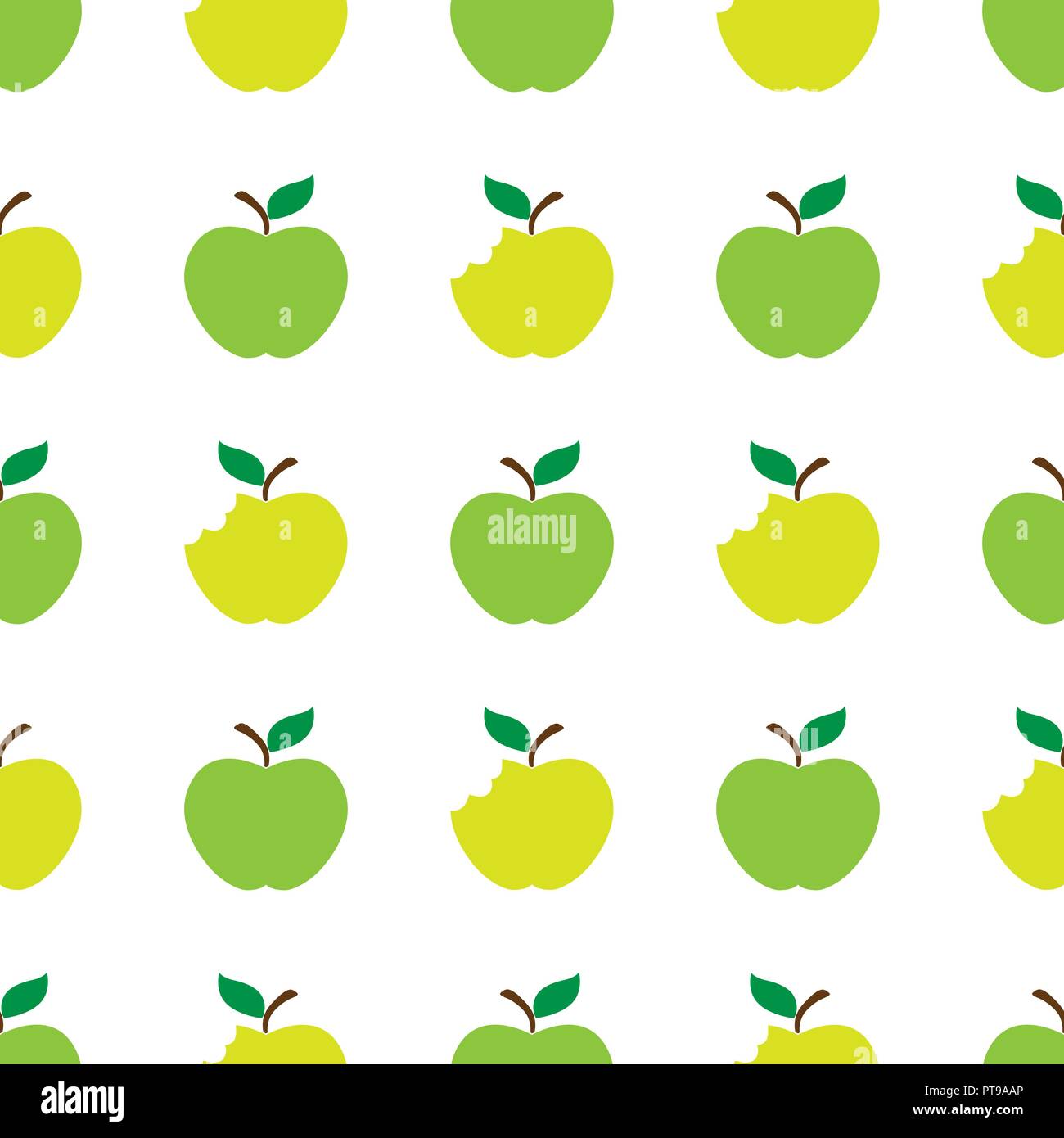 Apple Green White nahtlose Muster Hintergrund Stock Vektor