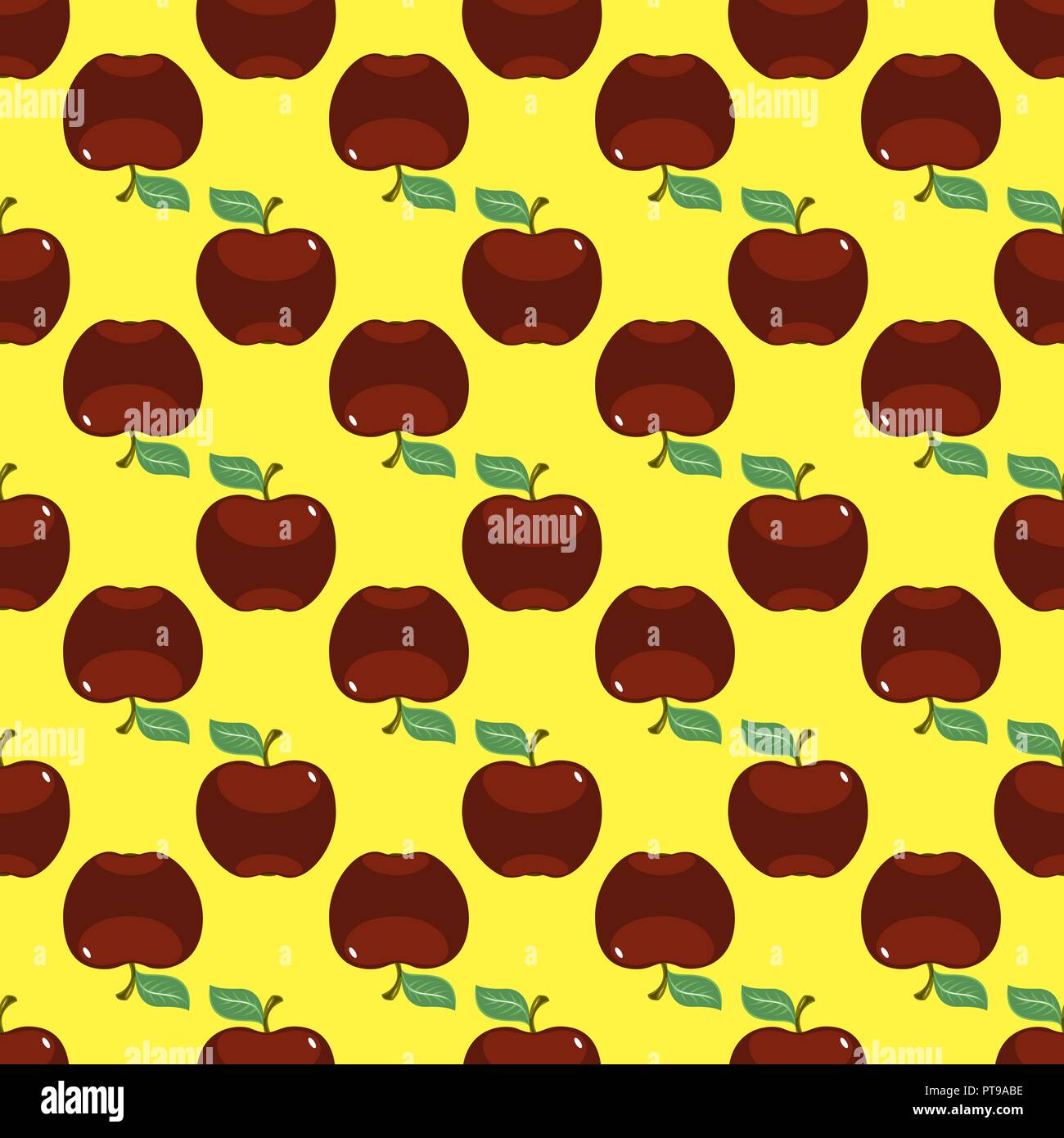 Apfel rot gelb nahtlose Muster Hintergrund Stock Vektor