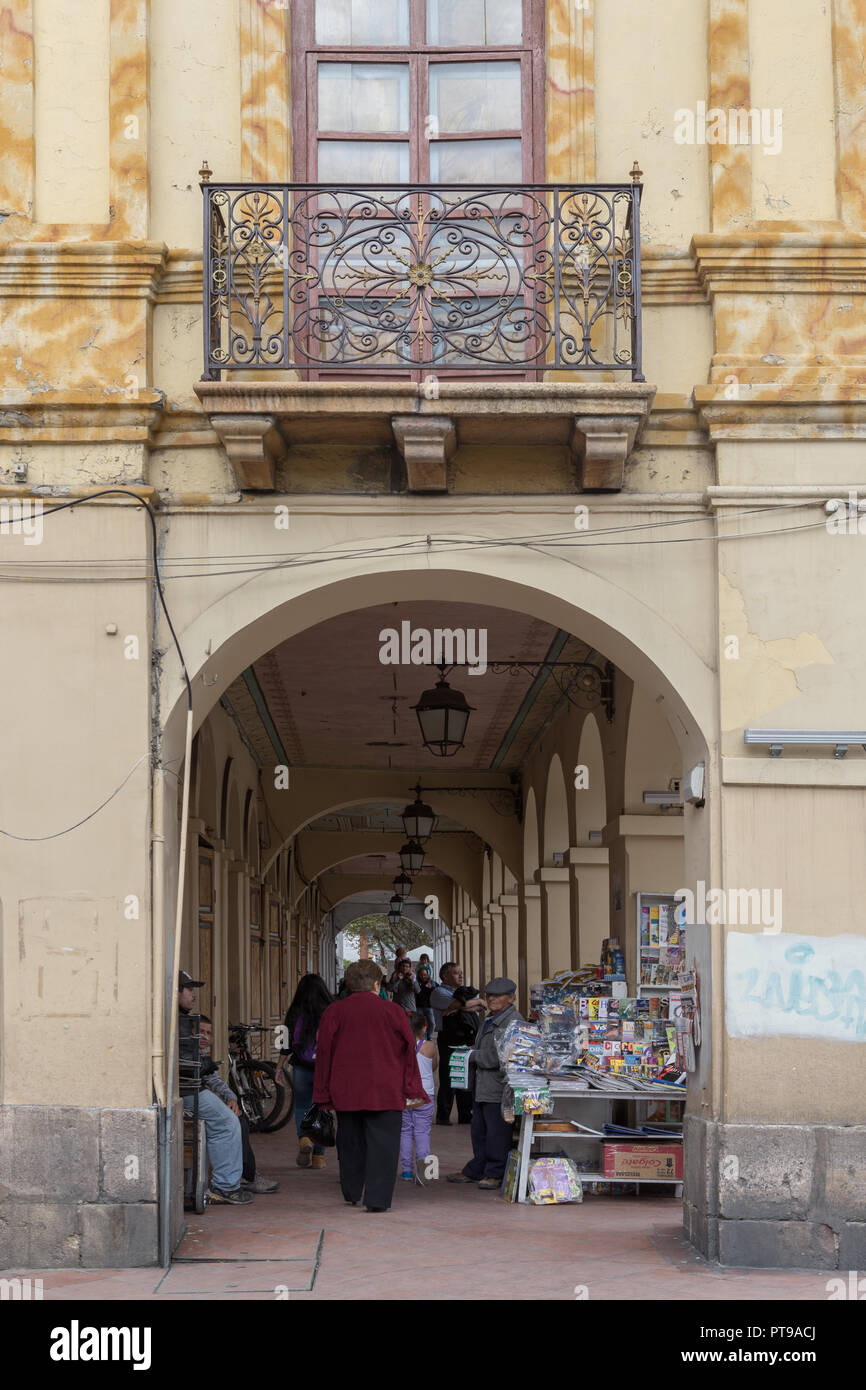 Mariscal Sucre Straße von Parque Abron Calderon Cuenca Ecuador Stockfoto