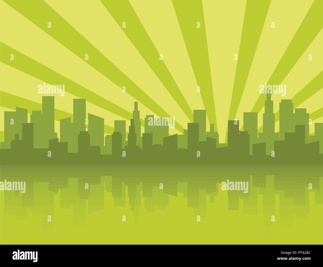 Green City Skyline Silhouette Stock Vektor