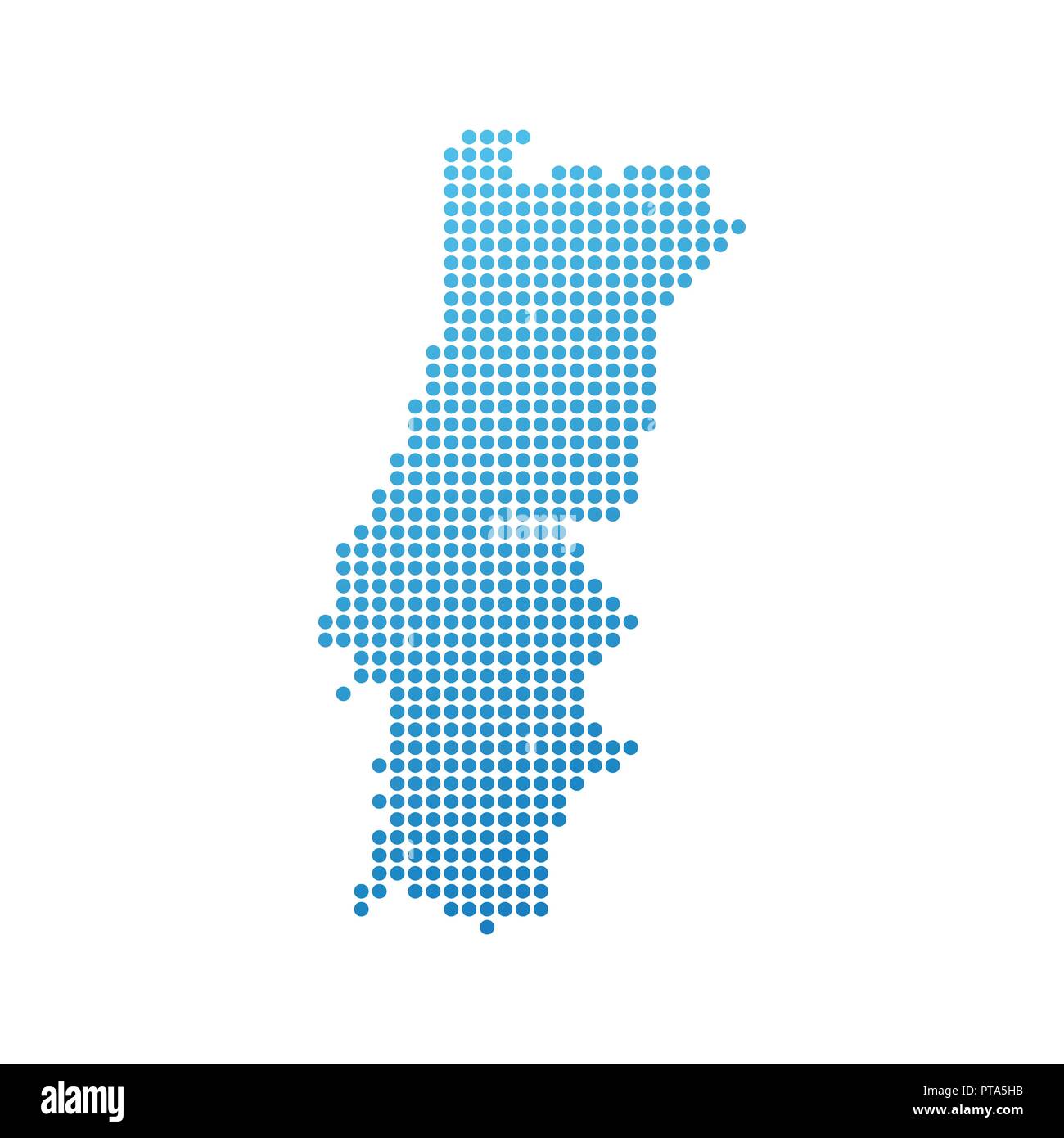 Karte von Portugal, Vektor Symbol in Blau, modernen Stil Stock Vektor