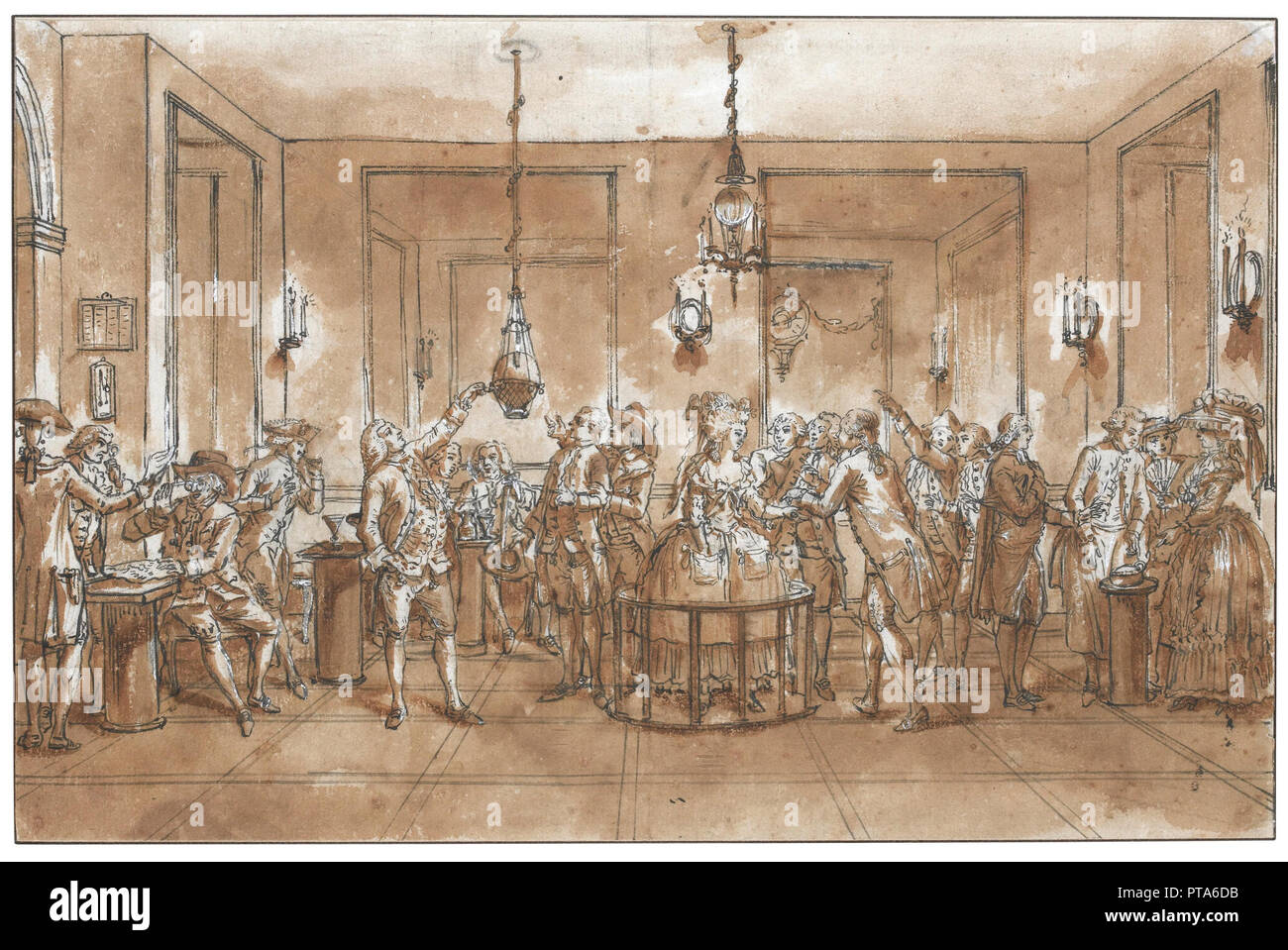 Ein magnetisches Experiment. Schöpfer: Desrais, Claude Louis (1746-1816). Stockfoto