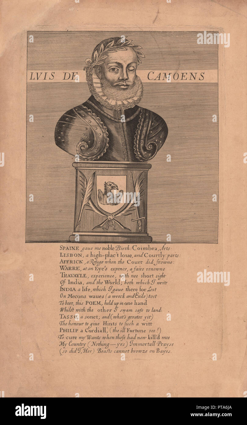 Porträt des Dichters Luís Vaz de Camões (etwa 1524-1580), 1655. Schöpfer: Anonym. Stockfoto