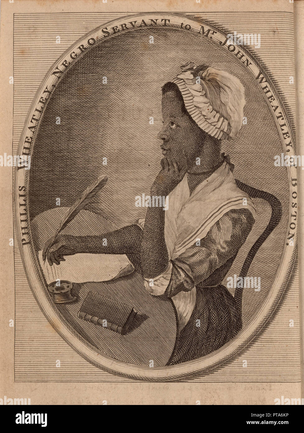 Porträt der Dichterin Phillis Wheatley (c.1753-1784), 1773. Schöpfer: Anonym. Stockfoto